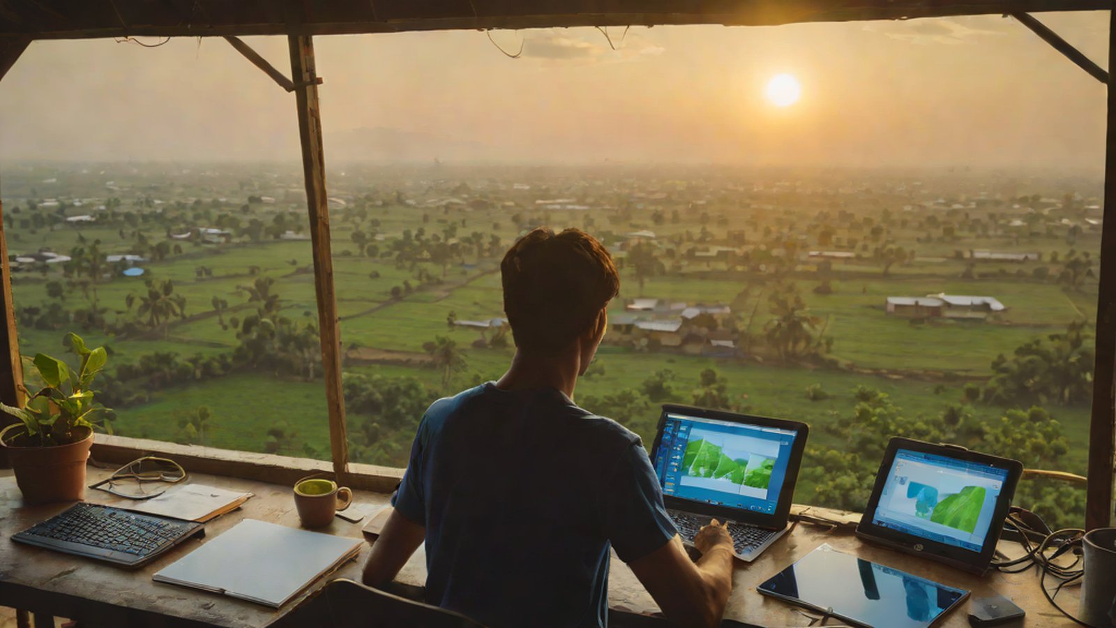 インドの伝統的な文様と現代的なAIニューラルネットワークが融合し、科学と教育の発展を象徴化したイメージ