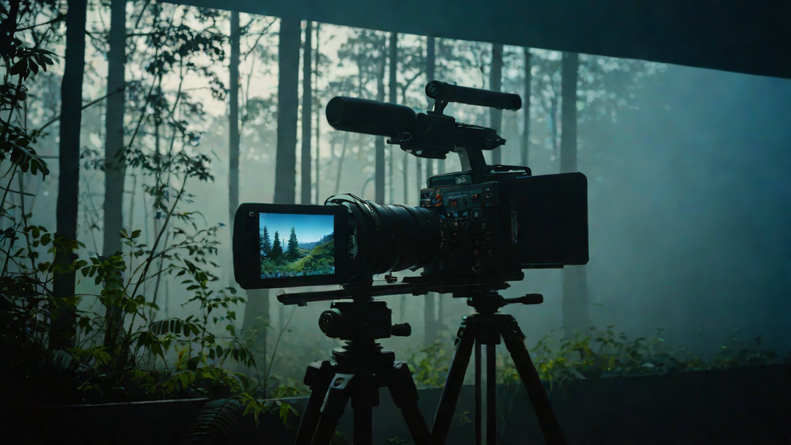 俳優の実写演技とAIが生成した幻想的な宇宙のイメージが滑らかに交差し、母の愛を視覚的に表現する映画の一場面