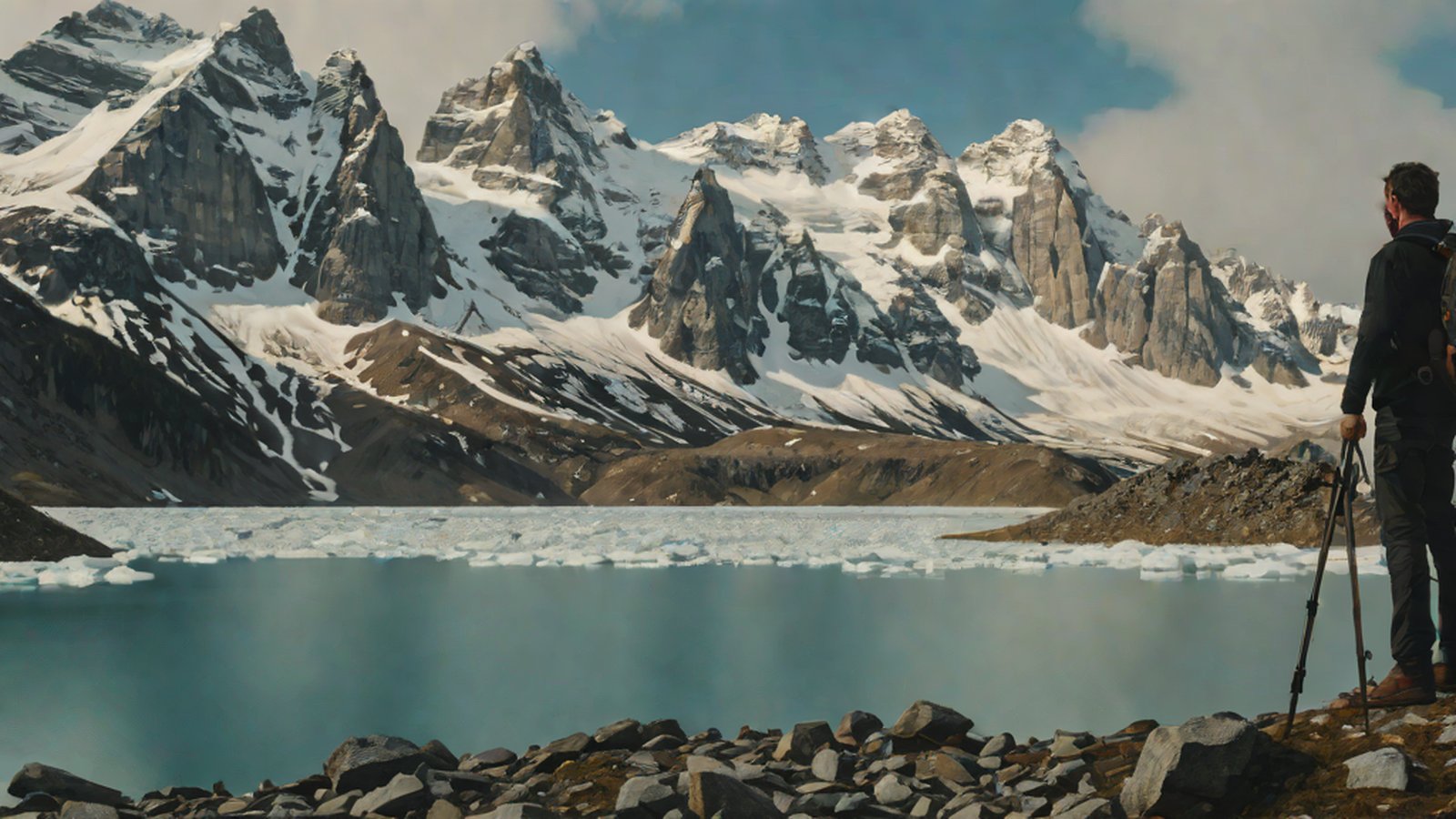 1枚の写真が徐々に3D空間へと変化し、キャラクターがその中を探索する抽象的なイメージ