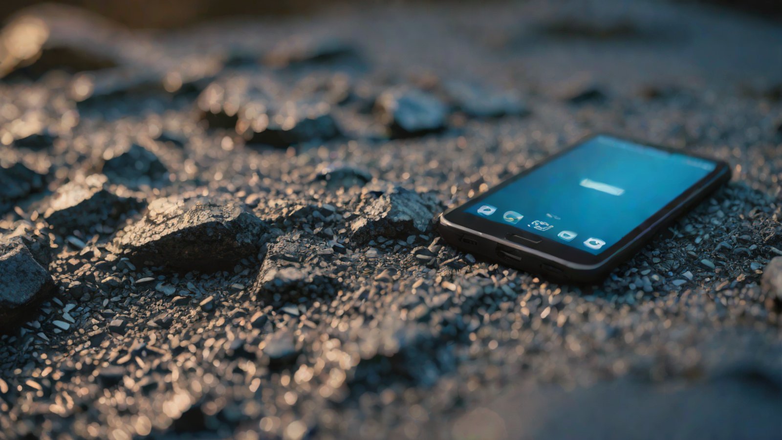 A sparkling gem (Gemma) placed on a small chip and the appearance of a glowing AI neural network on a smartphone screen