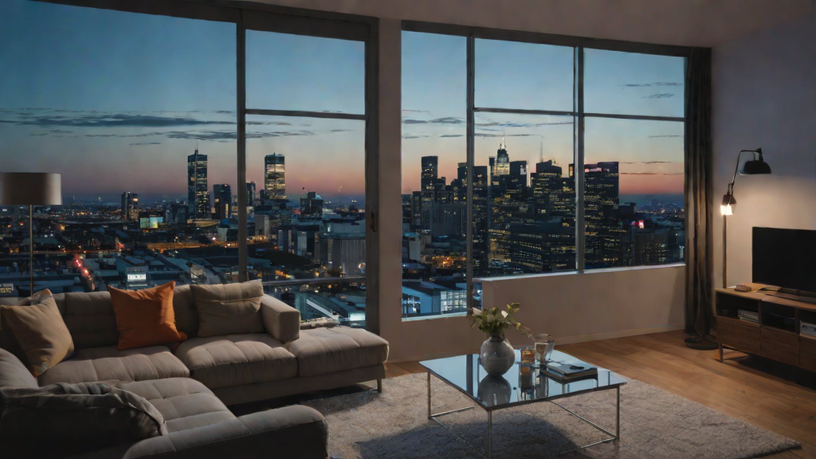 A smart AI assistant helping with daily life while looking at the world through a smartphone screen next to a person.