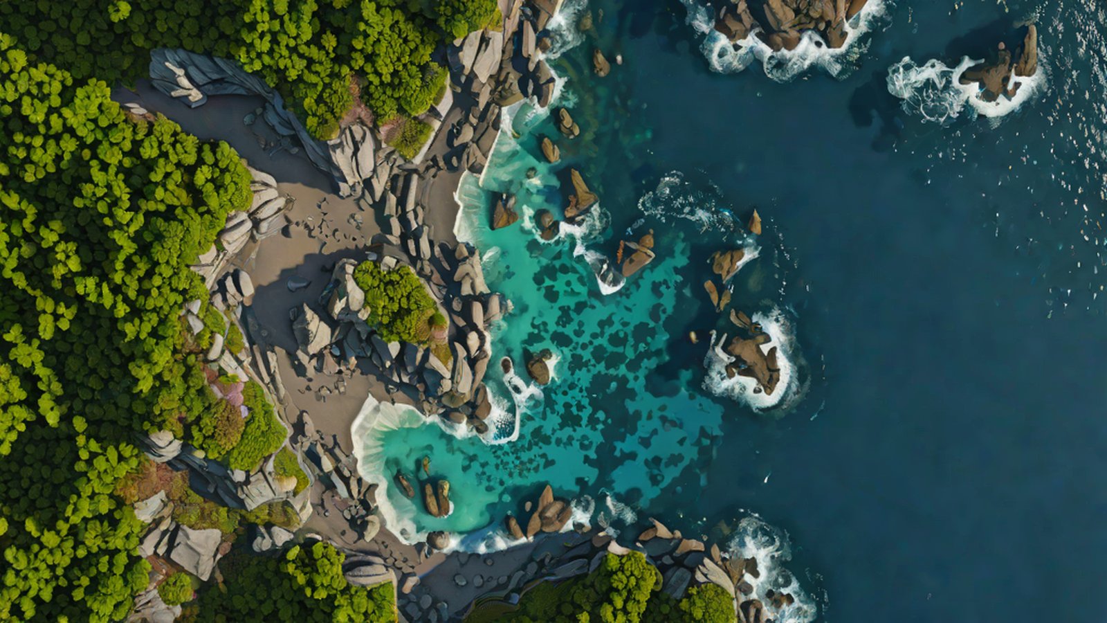 以數位格柵呈現地球精準衛星影像與數據的人工智慧視覺化圖像