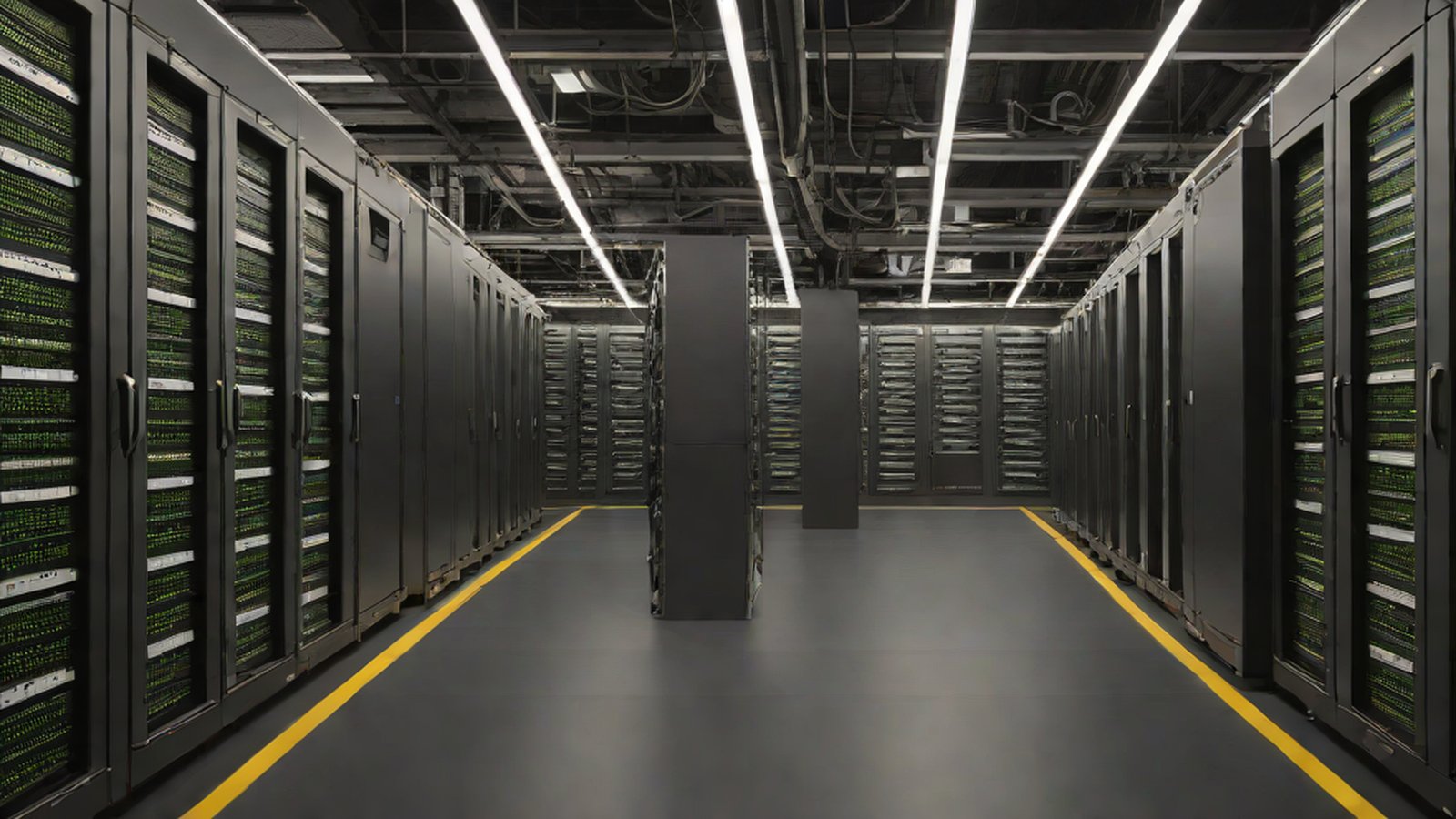 An image depicting a glowing AI model at the center of complex code structures intertwined like biological DNA