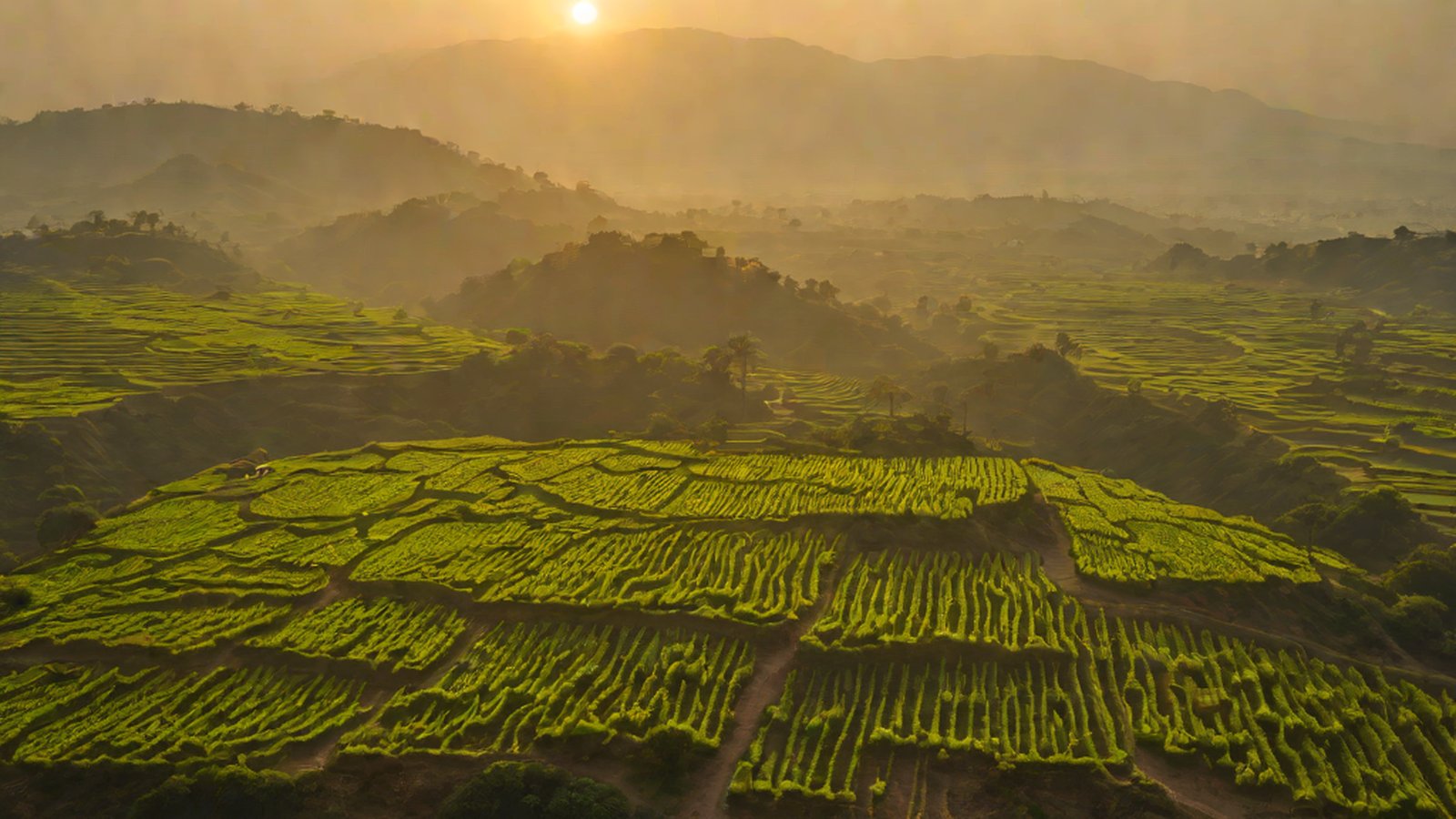 A depiction of modern architecture and digital networks symbolizing India's progress