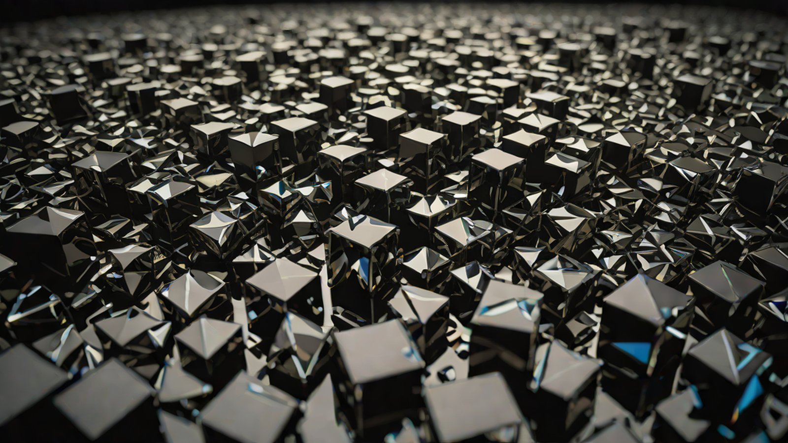 複雑なコードの鎖が有機的に繋がり、自ら形を変えながら進化するデジタル生態系の姿