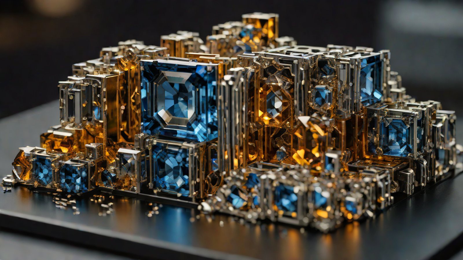 A computer screen showing complex code flowing, with the Gemini logo and a completed web application interface emerging above it