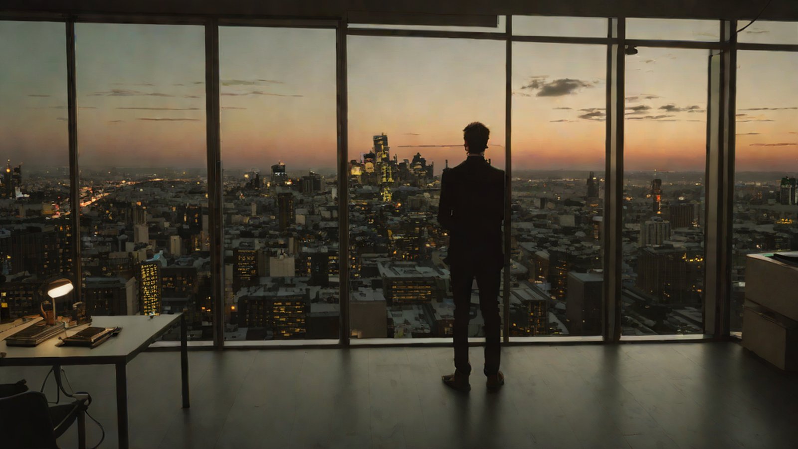 A futuristic AI assistant providing help through various devices in a user's daily life