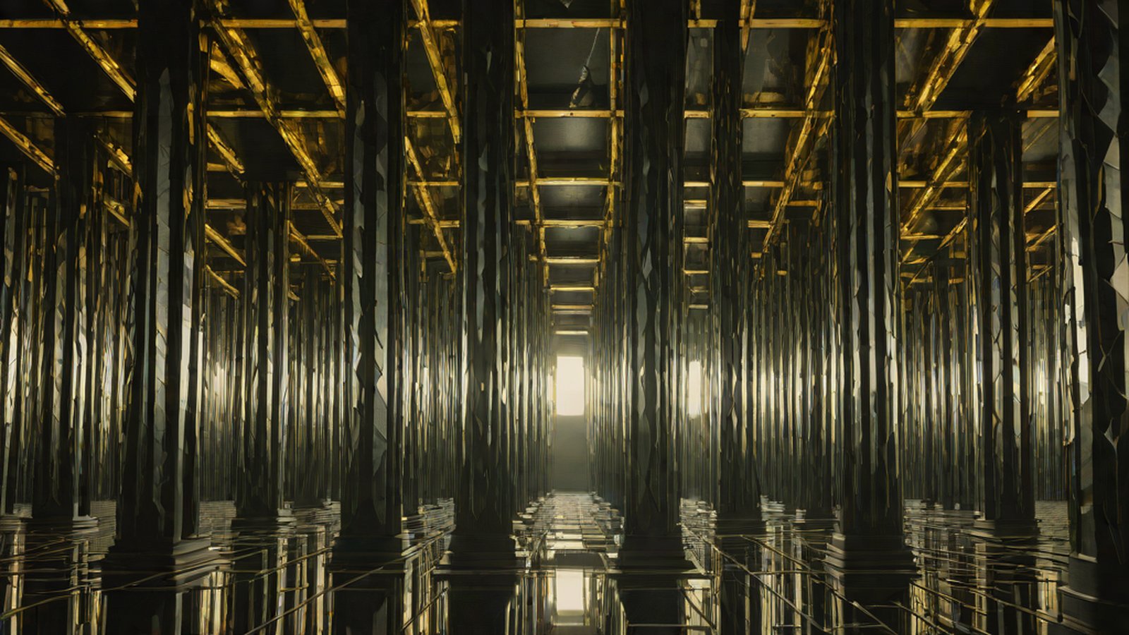 An image visualizing a bright glow of intelligence at the center of complex code structures intertwined like biological DNA.