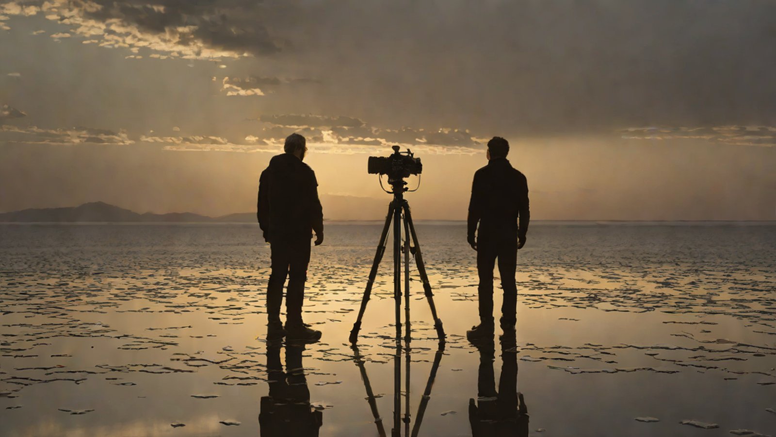 An image depicting high-definition AI-generated video unfolding on a screen, with a creator's touch guiding the process.