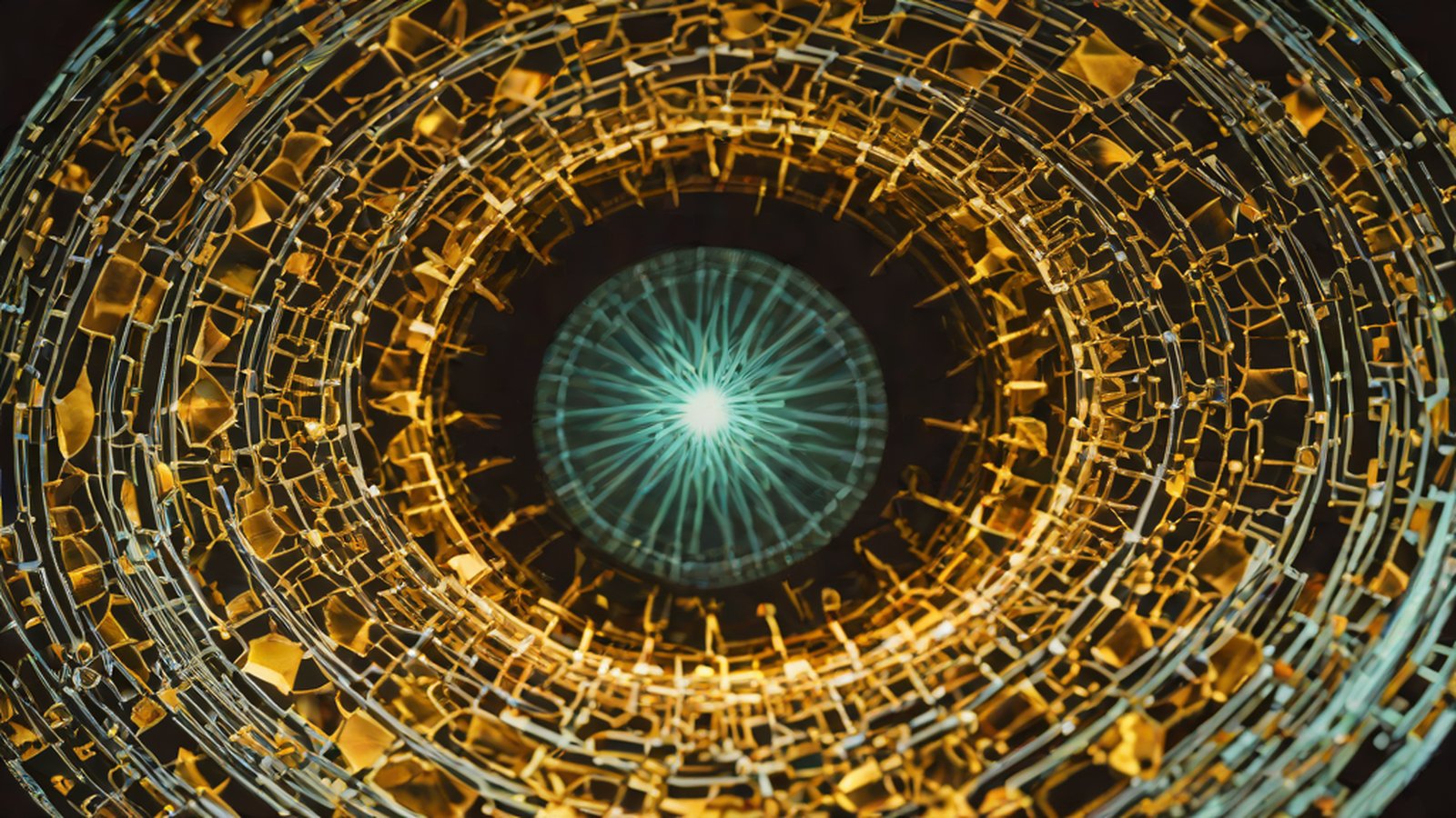 구글의 로고와 함께 돋보기로 디지털 이미지를 세밀하게 관찰하며 AI 생성 여부를 판별하는 추상적인 모습