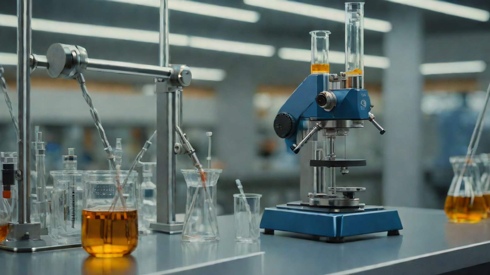 현미경과 DNA 구조, 그리고 디지털 뉴런이 결합된 이미지로 생명과학과 인공지능의 만남을 상징합니다.