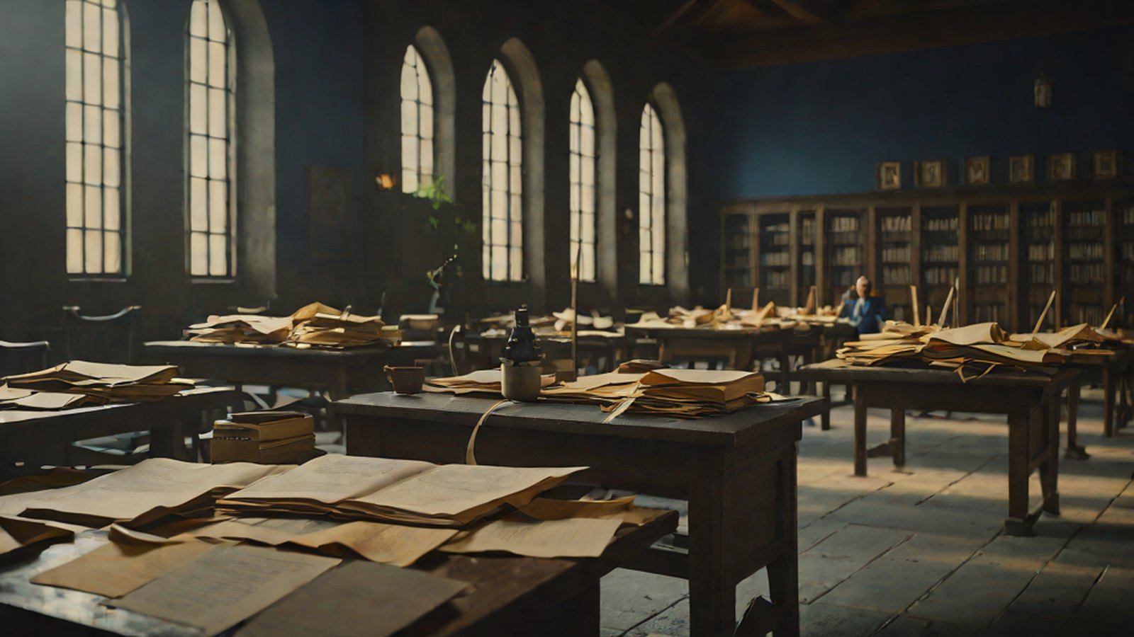 布满数学符号的黑板前闪耀的金牌，以及正在进行分析的数字大脑形象