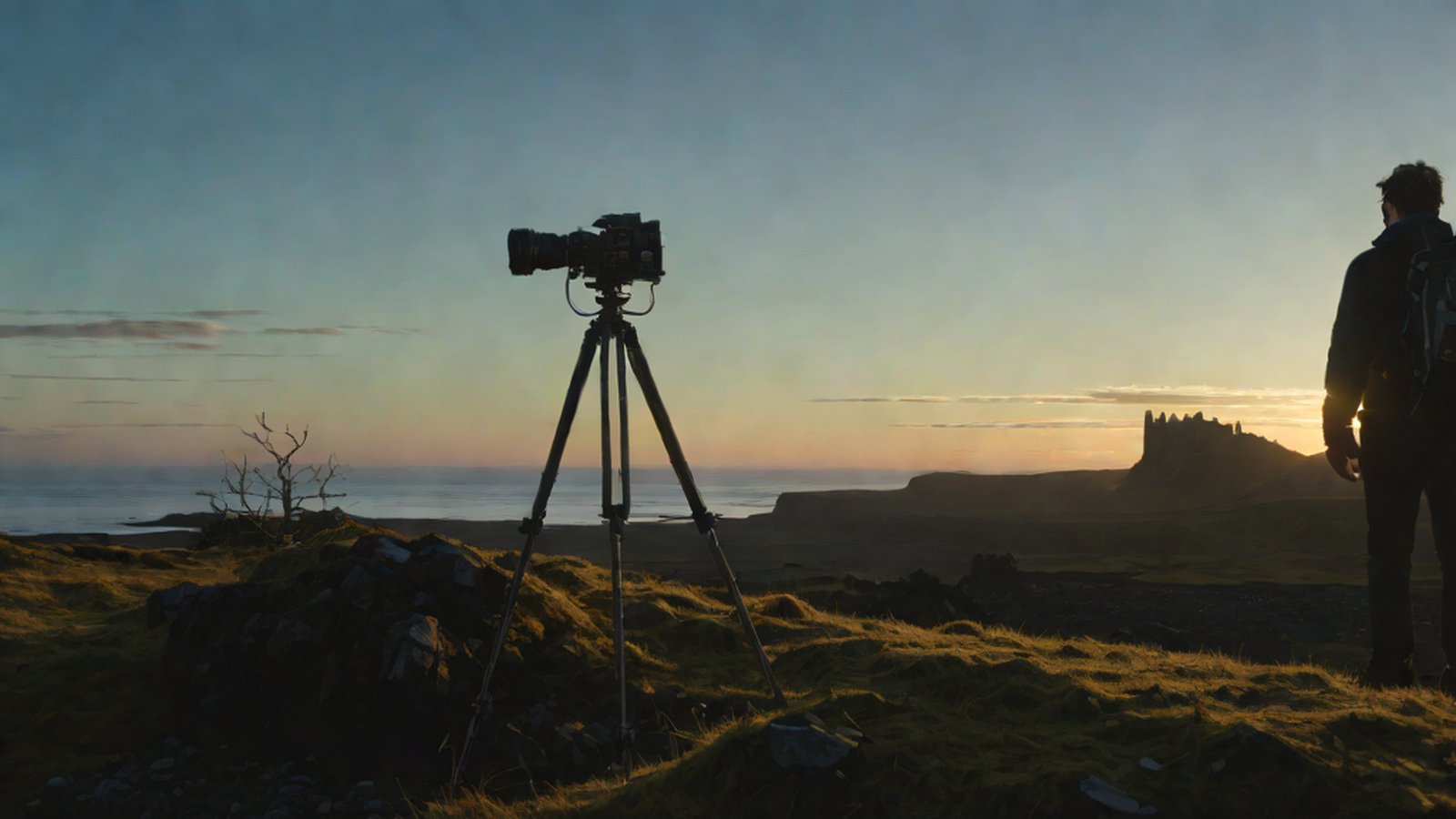 A scene from the movie ANCESTRA where live-action footage and fantastical visuals generated by Google Veo blend seamlessly.