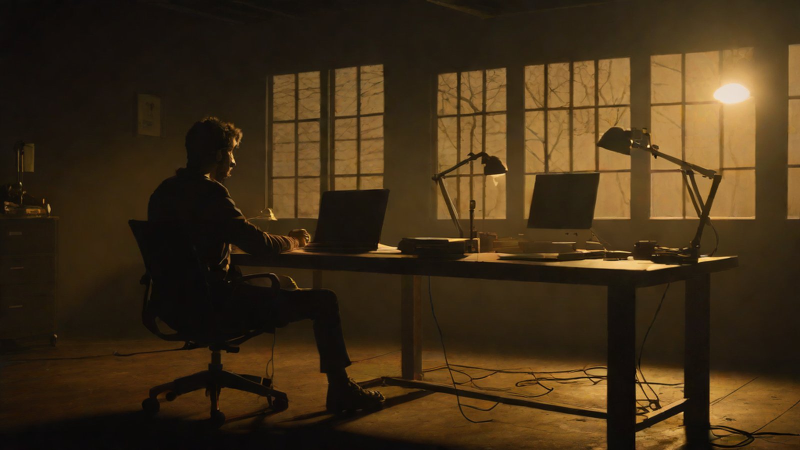 正在分析编程代码并进行推理的数字人工智能形象