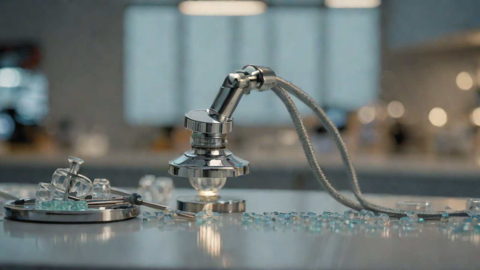 An abstract image combining medical data and artificial intelligence neural networks, symbolizing a future where technology takes care of health.