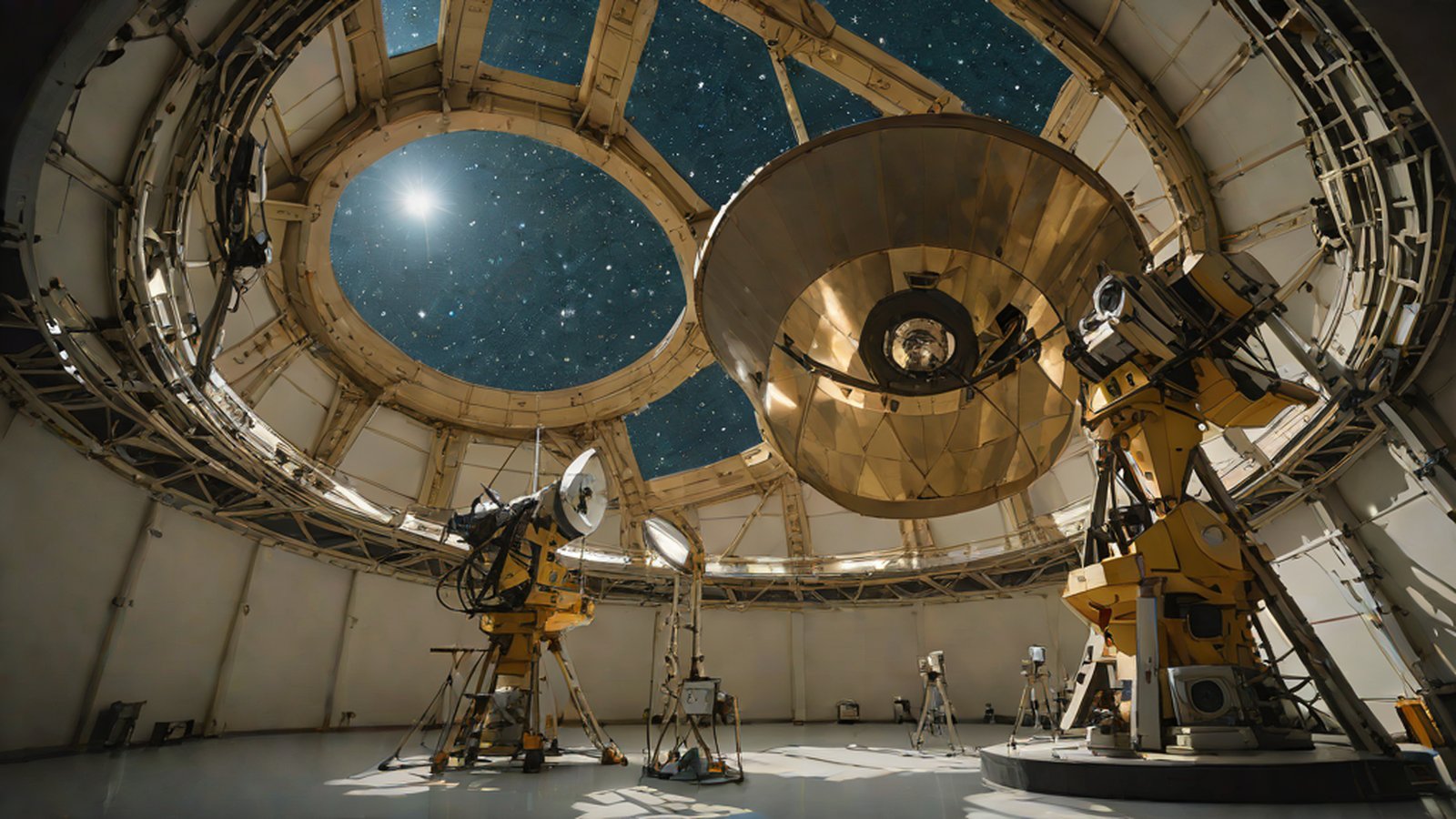 거대한 은하수와 디지털 데이터 망이 겹쳐진 모습으로, AI가 우주를 분석하는 장면을 시각화한 이미지