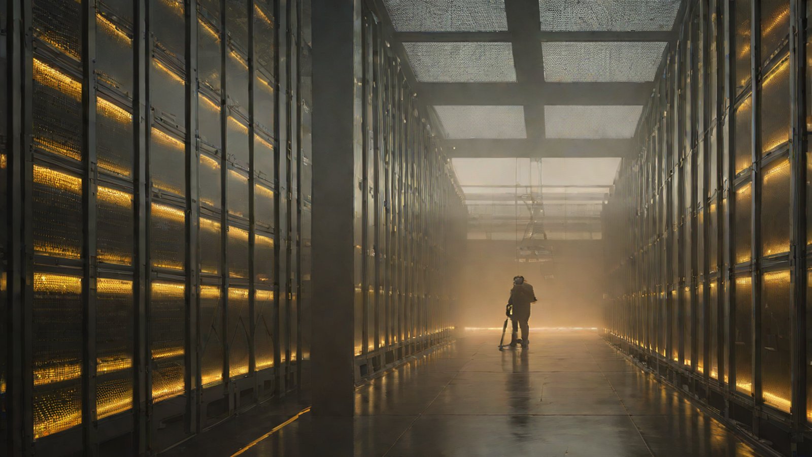 不同顏色的齒輪相互齧合運轉並發光的樣子，象徵企業間的策略合作