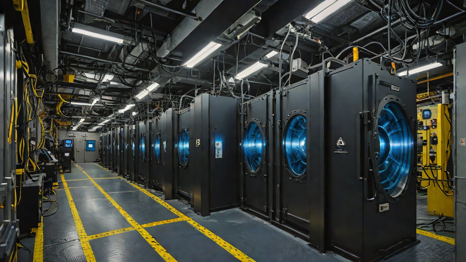 푸른 빛이 감도는 인공지능 뇌의 회로가 복잡하게 얽혀 있는 모습으로, 진화된 지능을 형상화한 이미지