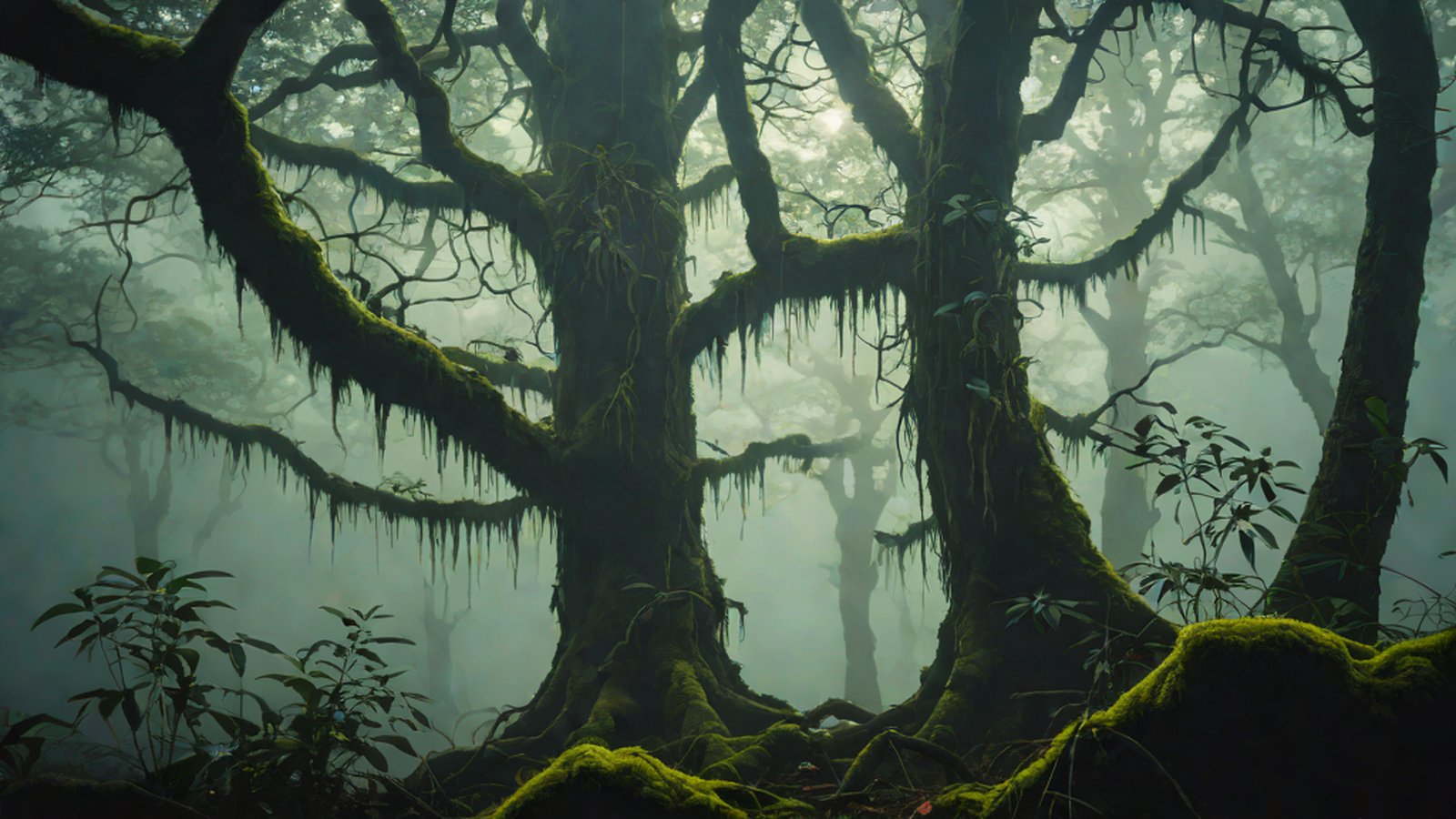 An image depicting recording equipment in a dense forest capturing bird songs, with artificial intelligence analyzing them as digital waveforms.