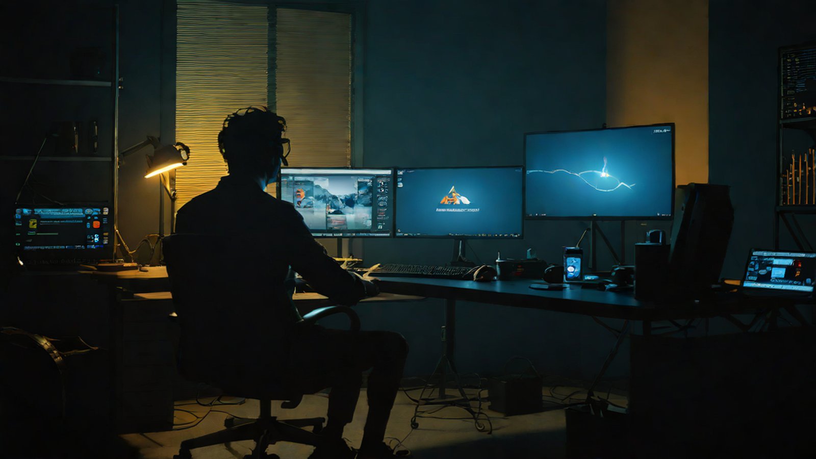 A developer looking confused in front of a computer screen