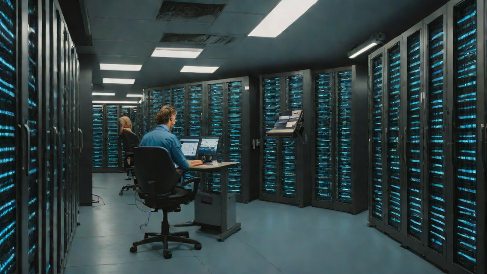 An image conceptualizing a developer agonizing over a computer screen with AI-generated code pouring out from behind.