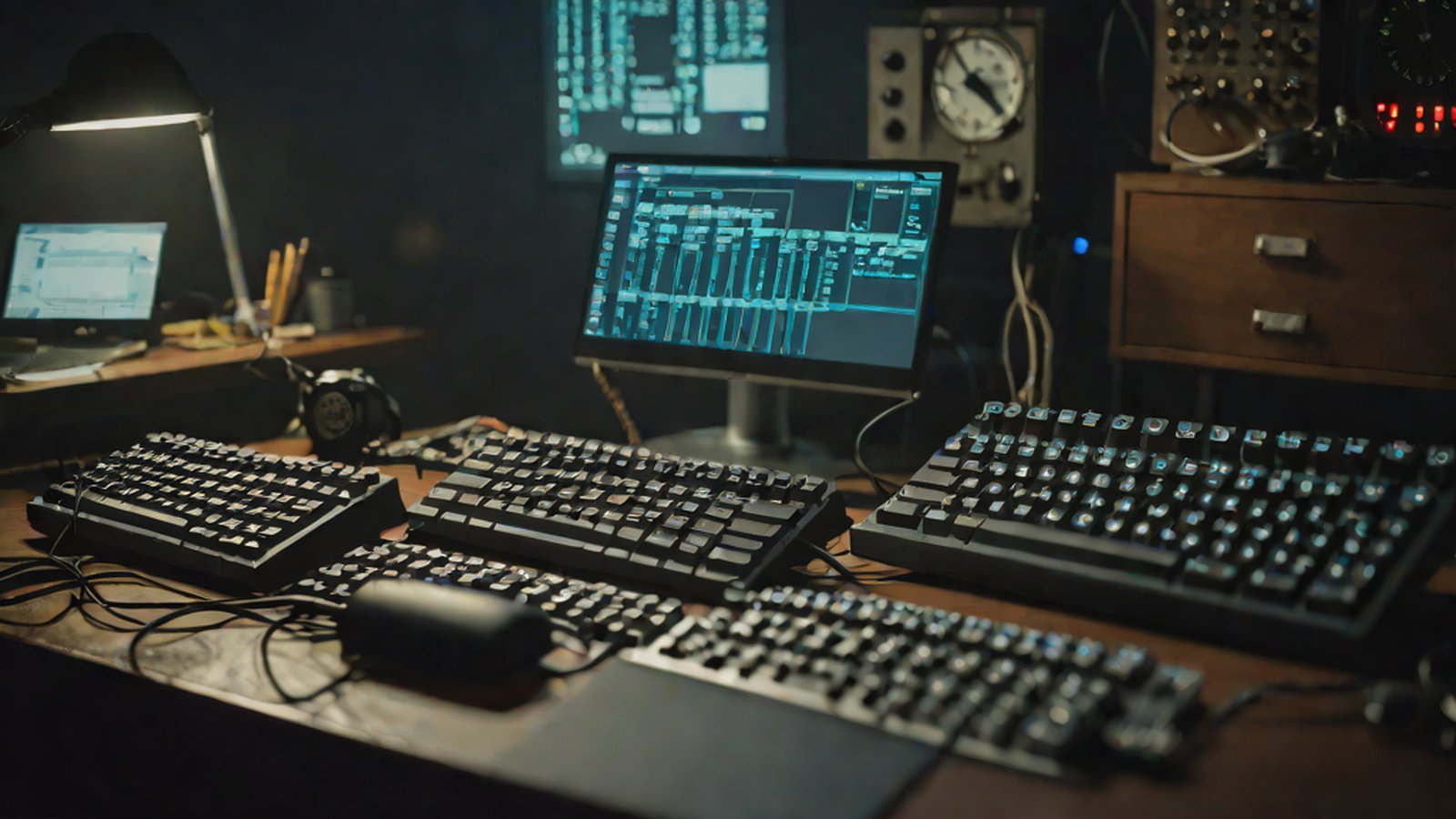 A digital illustration showing code being automatically written on a terminal screen