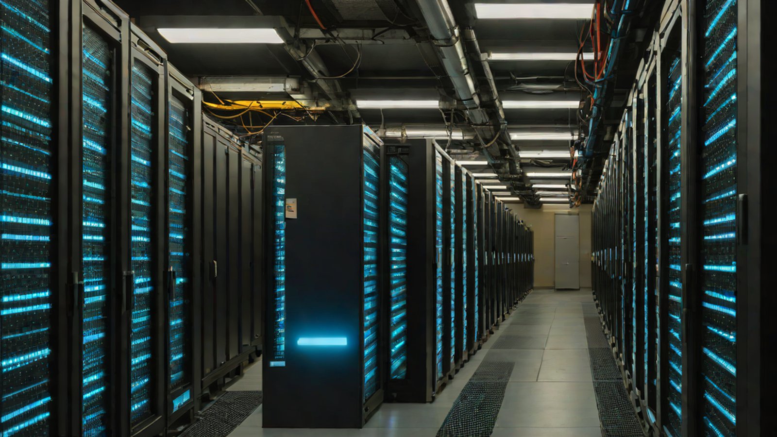数字化艺术，表现两个 AI 模型在交流和学习数据碎片
