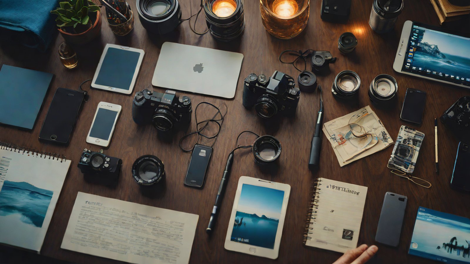 A smartphone screen showing various photos being automatically classified into albums
