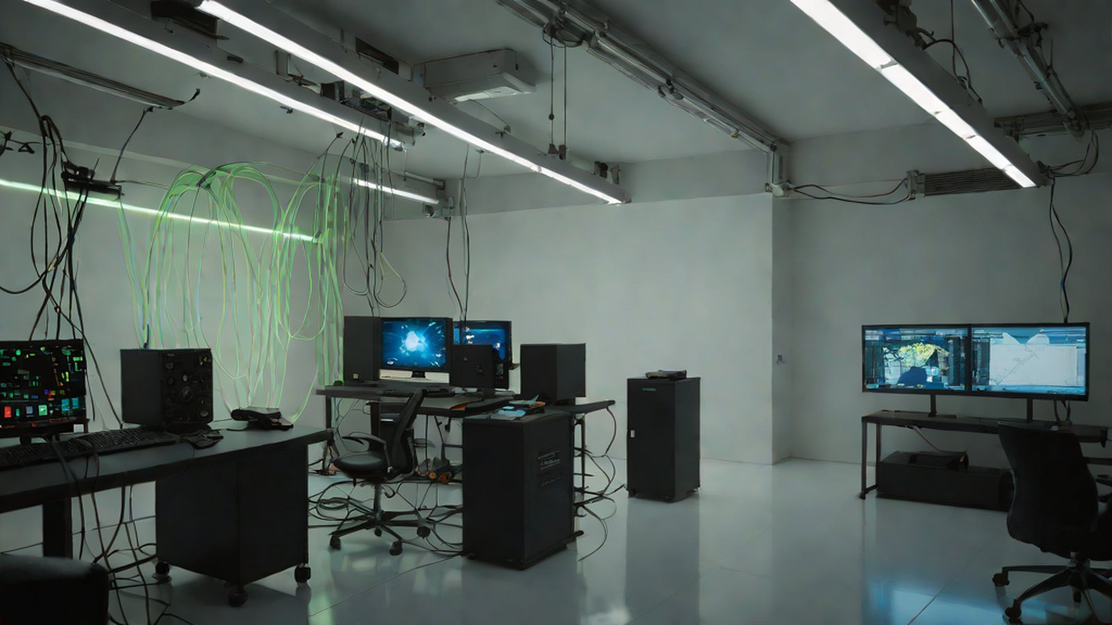A digital image abstractly representing the synchronization of code and presentation slides on a screen