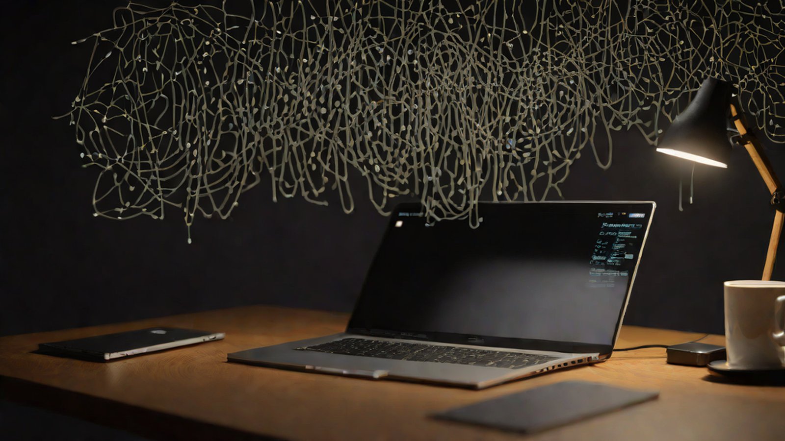 Hugging Face logo alongside an abstract network symbolizing coding AI's memory, connecting to a local computer environment