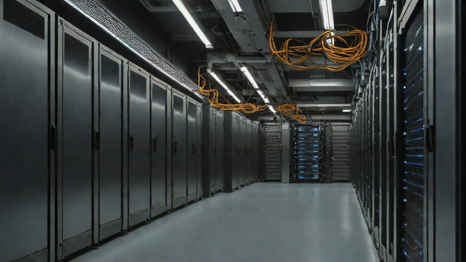 展示各部門 AI 代理在自建伺服器上運作的未來感圖像