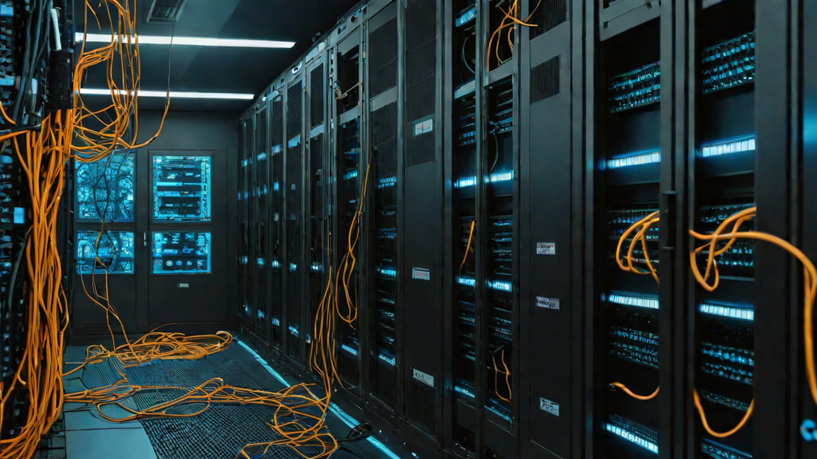 コンピュータ画面の中でデータがファイアウォールを回避し、DNSの通路から流れ出る様子を形象化したイメージ。