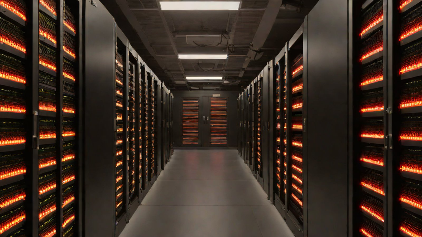 An abstract image of artificial intelligence trapped within a complex network structure, reaching out toward an external system