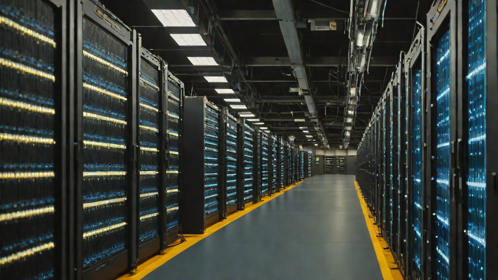 Graphic visualizing AI processing a massive sea of data