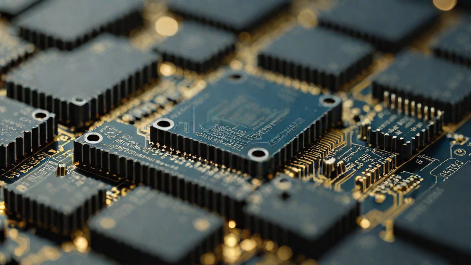 An image showing tiny artificial intelligence brains conceptualizing strategy games like chess or board games amidst digital circuit patterns