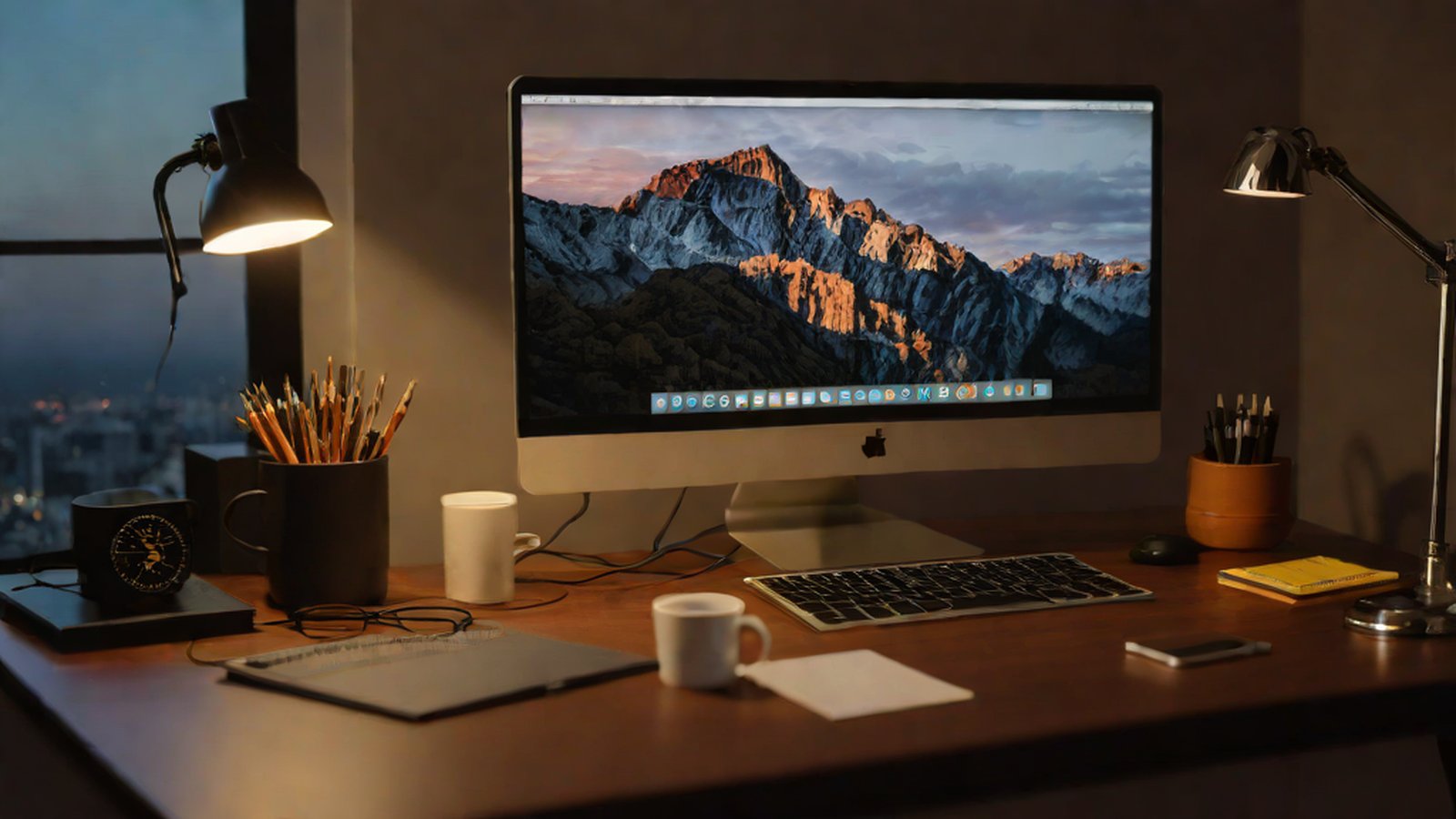 An image conceptualizing an AI model running locally on a MacBook screen equipped with an Apple Silicon chip.
