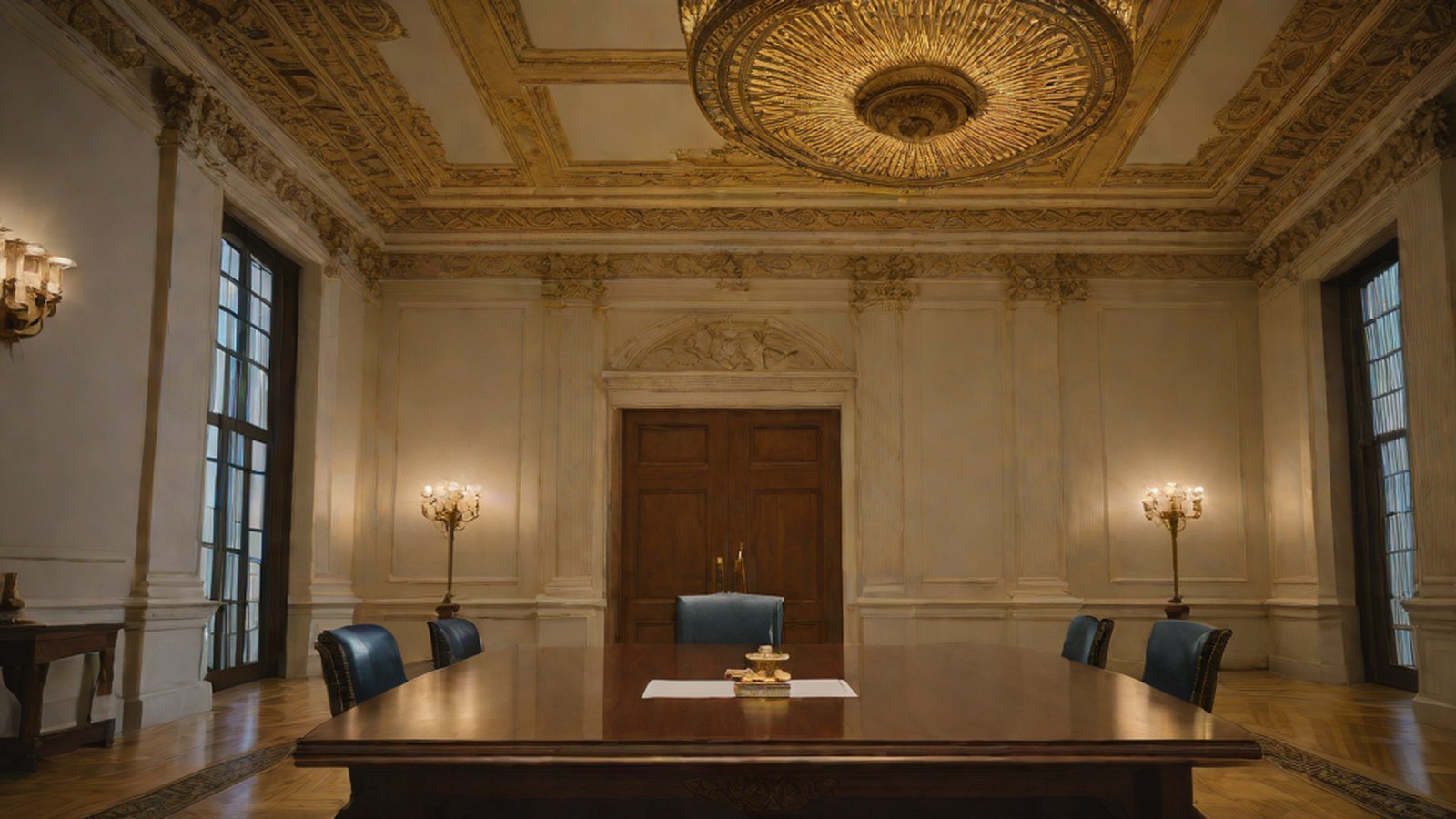 A panoramic view of the Federal Reserve building and a chart illustrating tension in financial markets